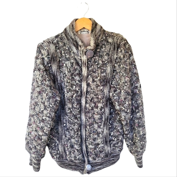 Gallery Jackets & Blazers - Vintage 80's Gallery Gray Fleck Sweater Coat M/L